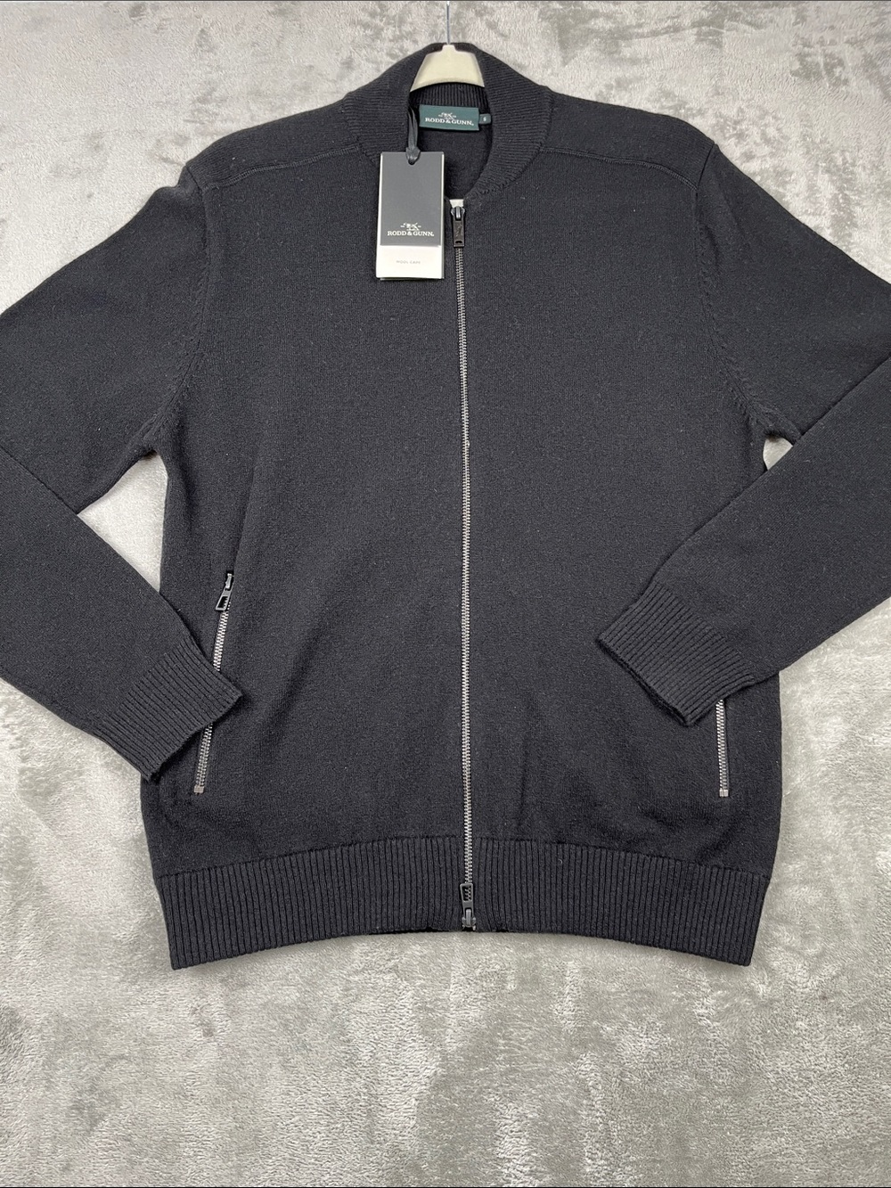 NEW Rodd & Gunn S Australian Wool Black Full Zip Albert Knit Sweater